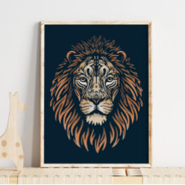 Asiatisk Lejon Wildlife-utskrift | Lejon utskrift Poster