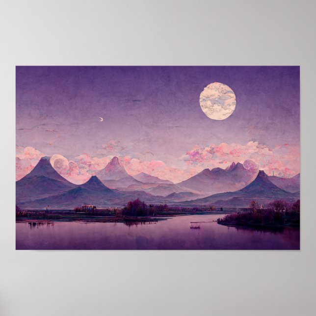 Asiatisk liggande målning poster (Framsidan)