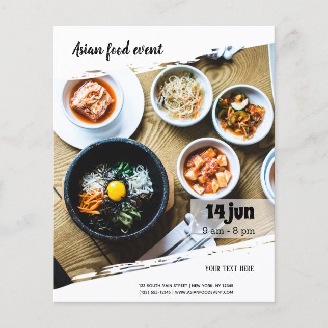 Asiatisk livsmedelshändelse flygblad (Framsidan)
