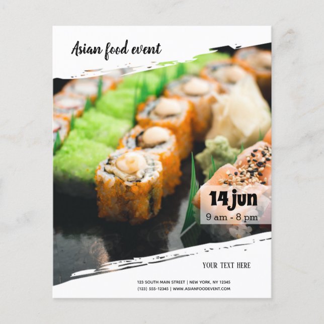 Asiatisk livsmedelshändelse flygblad (Framsidan)