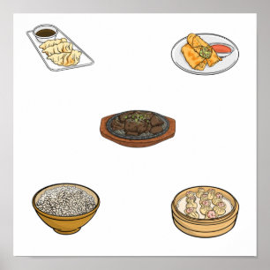 Asiatisk livsmedelsinsamling poster