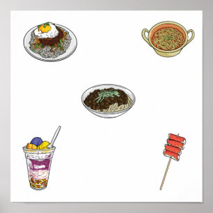 Asiatisk livsmedelsinsamling poster