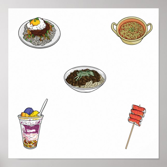 Asiatisk livsmedelsinsamling poster (Framsidan)