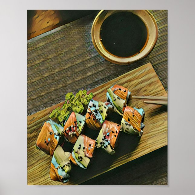 Asiatisk livsmedelssushi älskare poster (Framsidan)