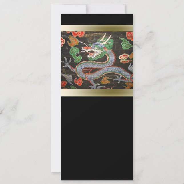 Asiatisk ljus färgrik | drakekonst inbjudningar (Framsida)