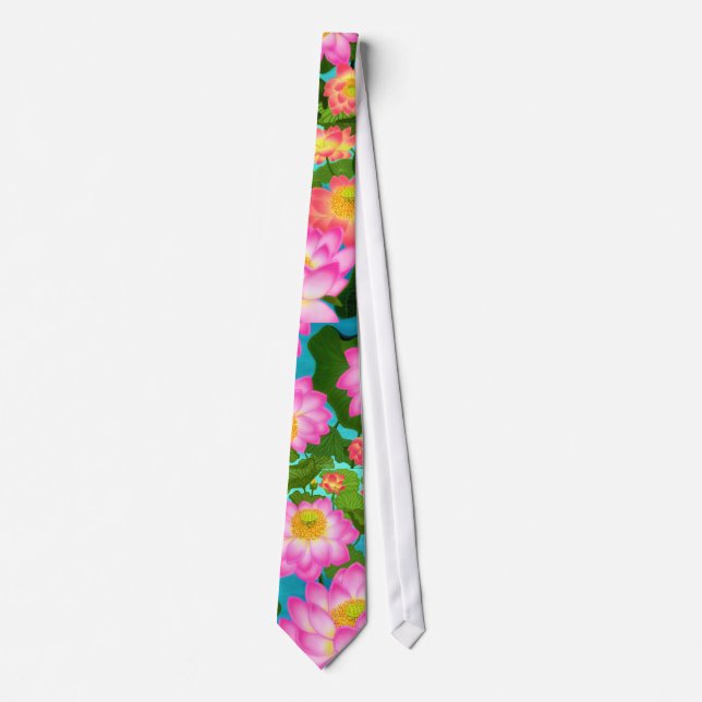 Asiatisk lotusblommablommaTie Slips (Framsida)