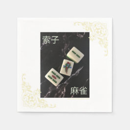 Asiatisk mahjong napkin med bamboo pappersservett