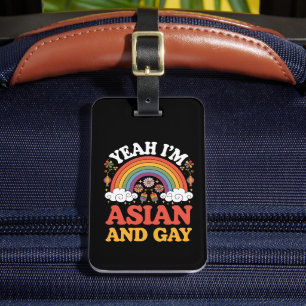 Asiatisk och gay queer asiatisk kinesisk koreansk bagagebricka