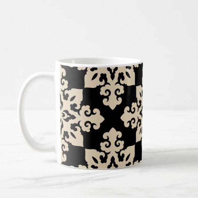 Asiatisk Ornamental Motive Geometric Mönster Kaffemugg (Vänster)