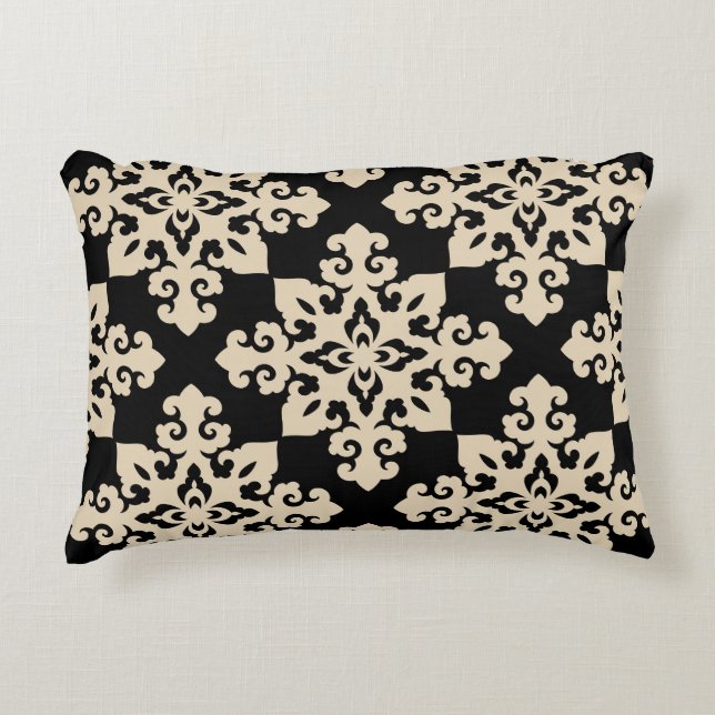 Asiatisk Ornamental Motive Geometric Mönster Prydnadskudde (Framsidan)