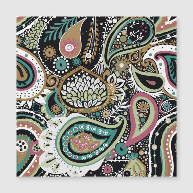 Asiatisk paisley: modern, sömlös design. (Framsida)