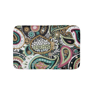 Asiatisk paisley: modern, sömlös design. badrumsmatta