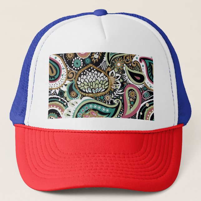 Asiatisk paisley: modern, sömlös design. keps (Framsida)