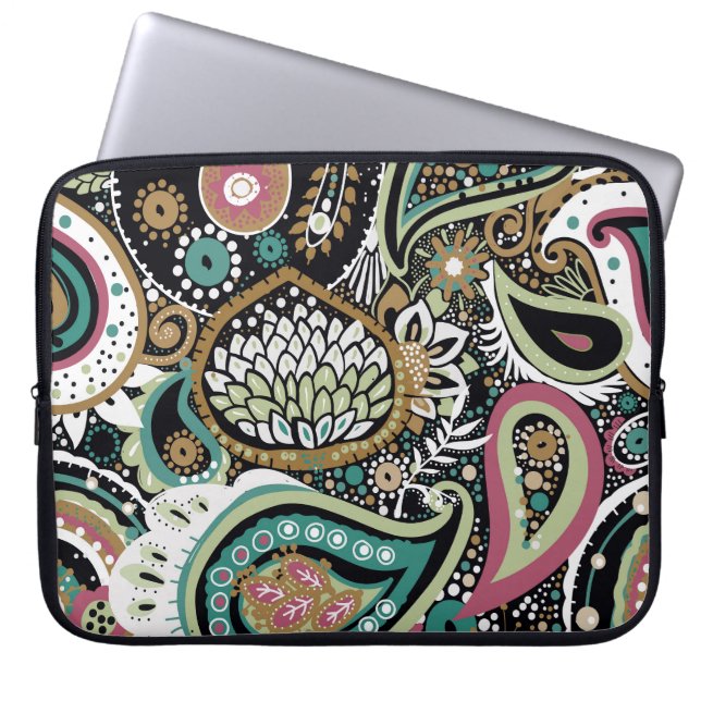 Asiatisk paisley: modern, sömlös design. laptop fodral (Framsidan)