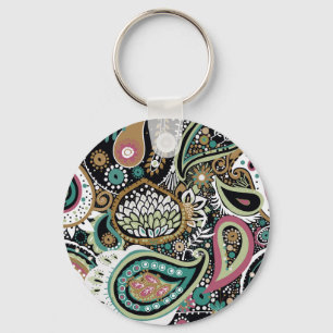 Asiatisk paisley: modern, sömlös design. nyckelring