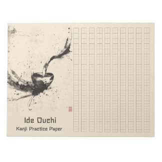 Asiatisk penselkaffekonst art Kanji Practice Pappe Anteckningsblock