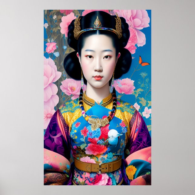 Asiatisk prinsessa med bälte poster (Framsidan)