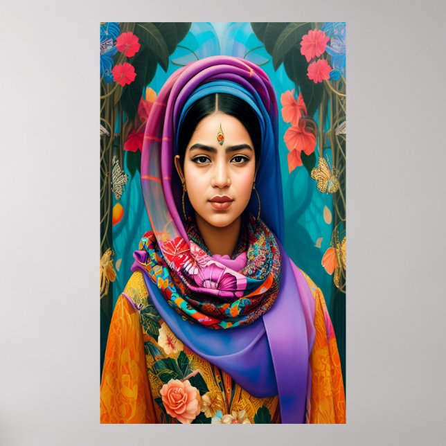Asiatisk prinsessa med hijab poster (Framsidan)