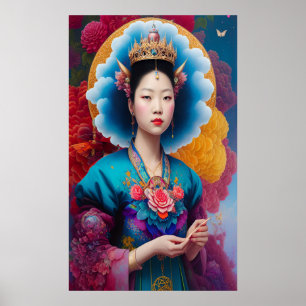 Asiatisk prinsessa porträtt poster