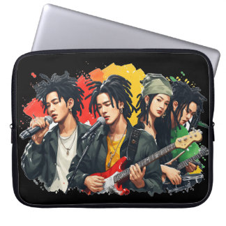 Asiatisk Reggae Band K-Pop Dreadlocks Rasta Laptop Fodral