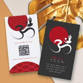 Asiatisk röd Sol Yoga och modern zen Calligraphy O Visitkort