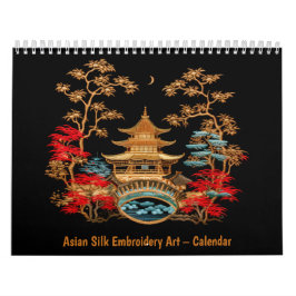 Asiatisk Sidenbroderi Konst – Kalender