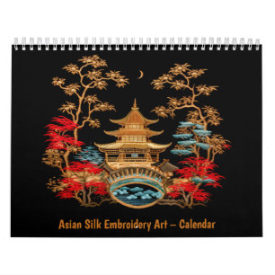 Asiatisk Sidenbroderi Konst – Kalender