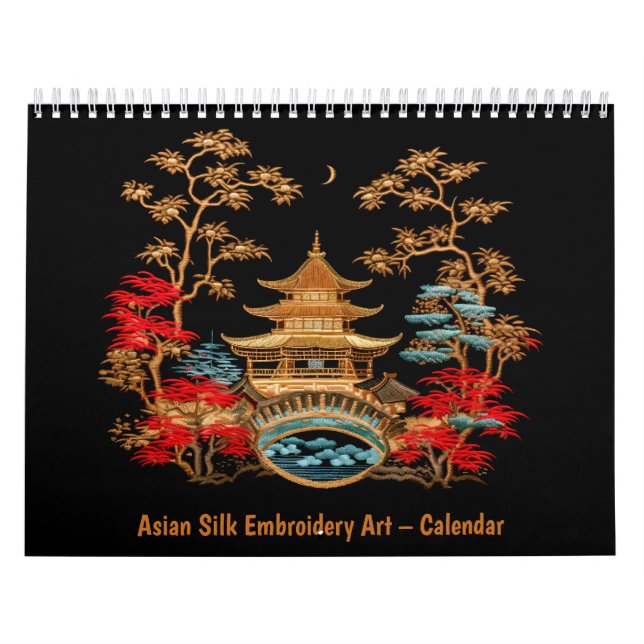Asiatisk Sidenbroderi Konst – Kalender (Omslag)