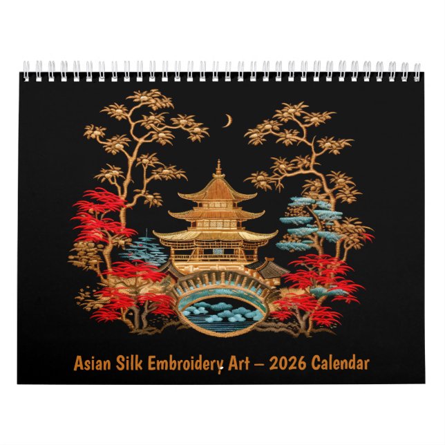 Asiatisk Sidenbroderikonst – 2026 Kalender (Omslag)