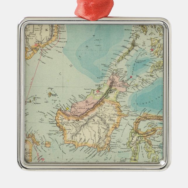 Asiatisk skärgård 2 julgransprydnad metall (Framsidan)