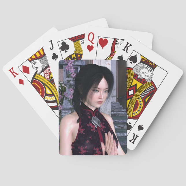 Asiatisk Skönhet Casinokort (Baksidan)