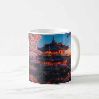 Asiatisk slott av Garden Sunset Kaffemugg