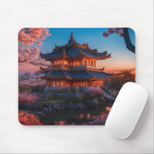 Asiatisk slott av Garden Sunset Musmatta