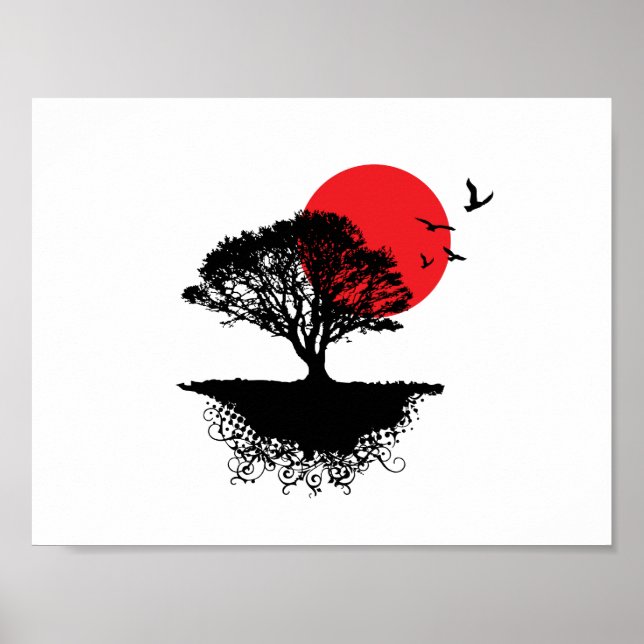 Asiatisk soluppgång poster (Framsidan)