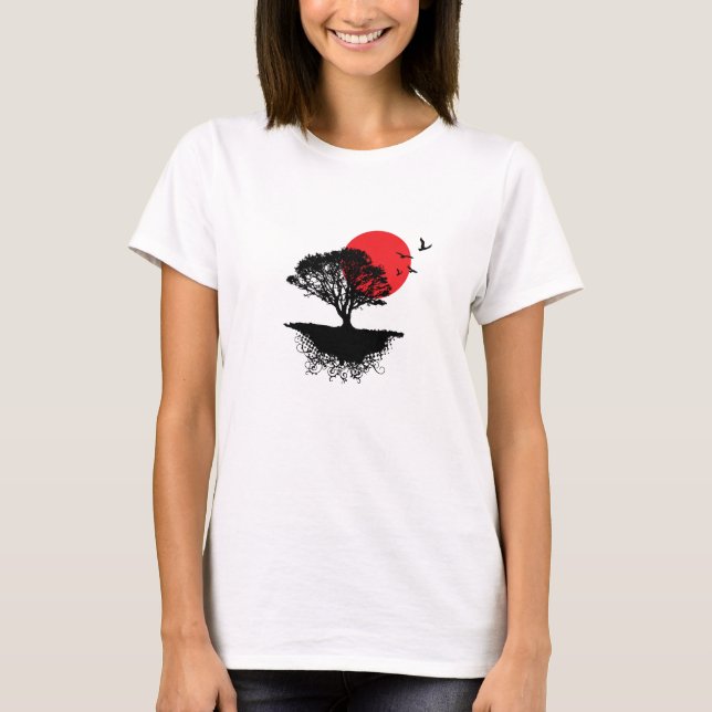 Asiatisk soluppgång Shirt Tee Shirt (Framsida)