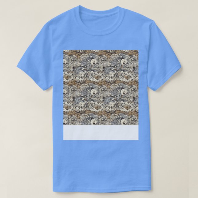 Asiatisk, sömlös Mönster Gammal japansk-koreanska T Shirt (Design framsida)