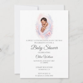 Asiatisk sovande baby Baby Shower-inbjudan