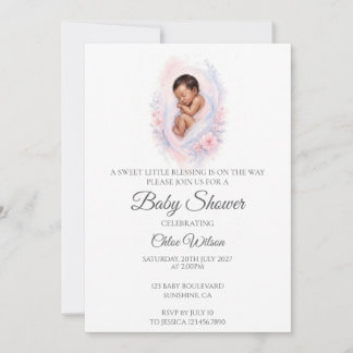 Asiatisk sovande baby Baby Shower-inbjudan