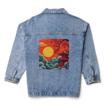 Asiatisk Stillahavsområdet inspirerad Denim Jacka