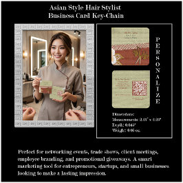 Asiatisk Stylist Företagskort Nyckelring