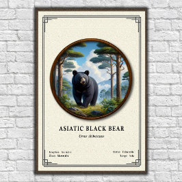 Asiatisk Svartbjörn Zoologisk Serie Poster