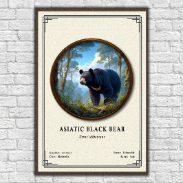 Asiatisk svartbjörn zoologisk serie poster