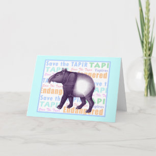 Asiatisk Tapir/MalayTapir - hälsningkort Kort