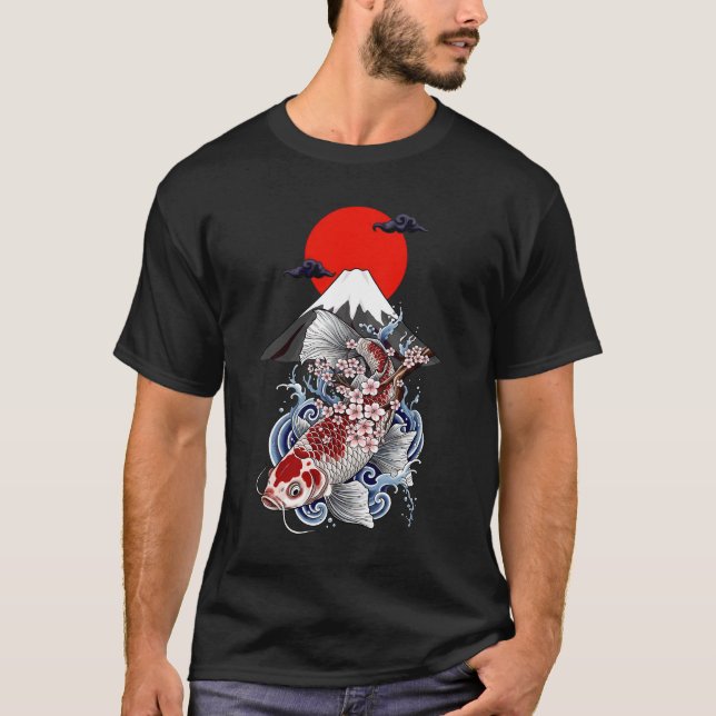 Asiatisk tatuering | Japansk Koi-fisk | T-Shirts (Framsida)