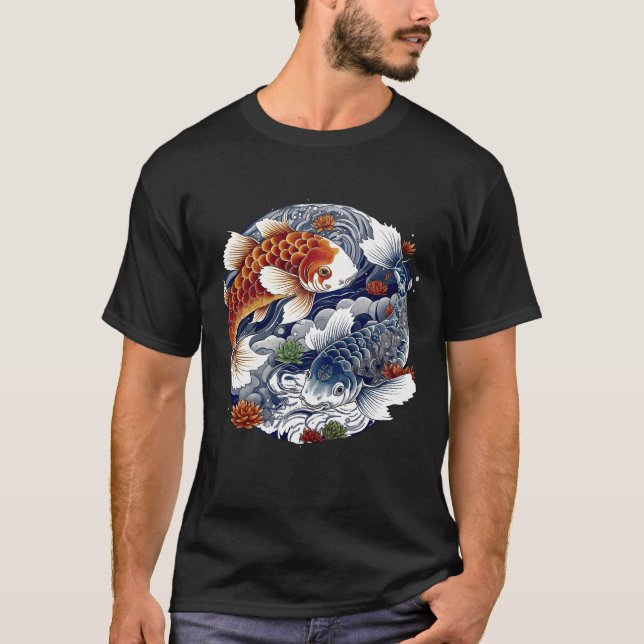 Asiatisk tatuering | Japansk Koi-fisk | T-Shirts (Framsida)