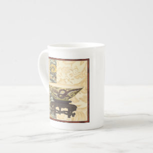 Asiatisk teaterkonst med Bowl och Dragon Design Benporslin Mugg