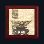 Asiatisk terapi med Bowl och Dragon Design Smyckeskrin<br><div class="desc">En Vision Studios-skapelse,  den här dekorativa asiatiska tapestry-målningen stil har en underbar skål med en underbar drakondesign. Skålen ställs in mot en gräddbakgrund med blommigt tryckt. Ge som gåva eller köp den själv!</div>