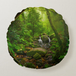 Asiatisk tropisk regnskog,skog,miljö rund kudde