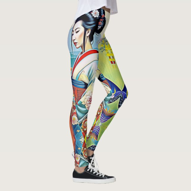 ASIATISK VÅRDEsignERKOLLAGE Leggings (Höger)