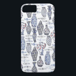 Asiatisk vas iPhone 7 fodral<br><div class="desc">Hand plockade,  mysiskt asiatiskt vas dekorerar detta vita iphone case.</div>